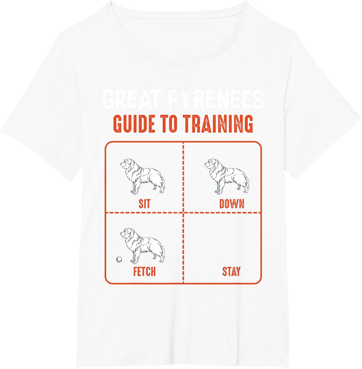 Great Pyrenees Guide To Training Funny Dog Pet Lover T-shirt T-Shirt - White
