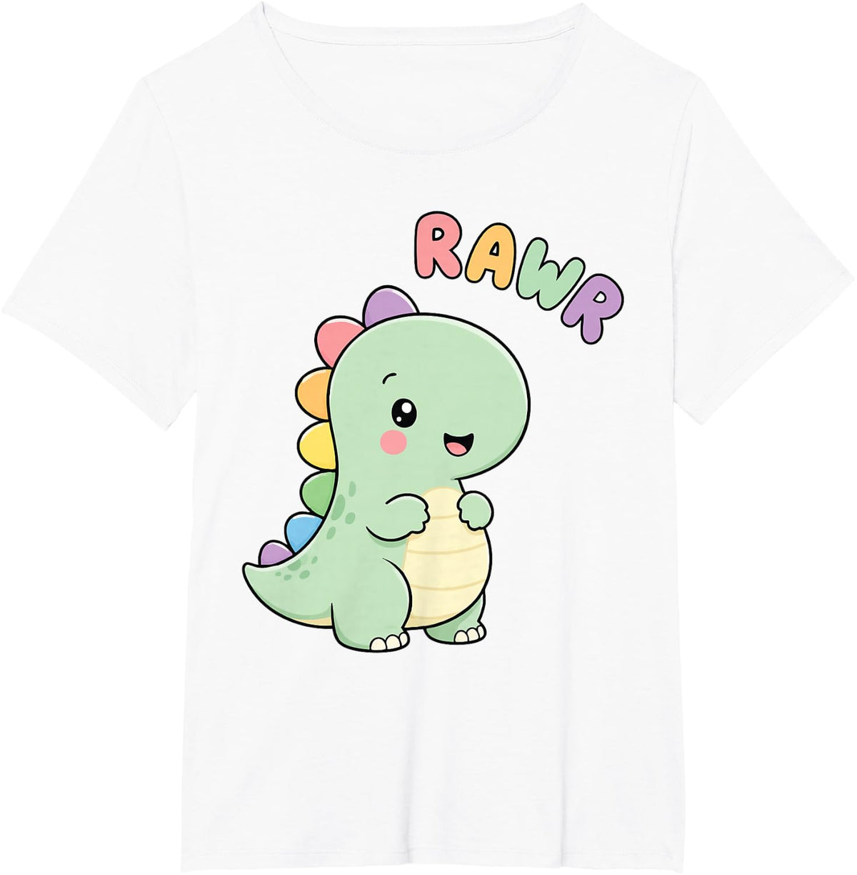 Dino Rawr Cute Kawaii Dinosaur Roaring T-Rex Lover T-Shirt - White