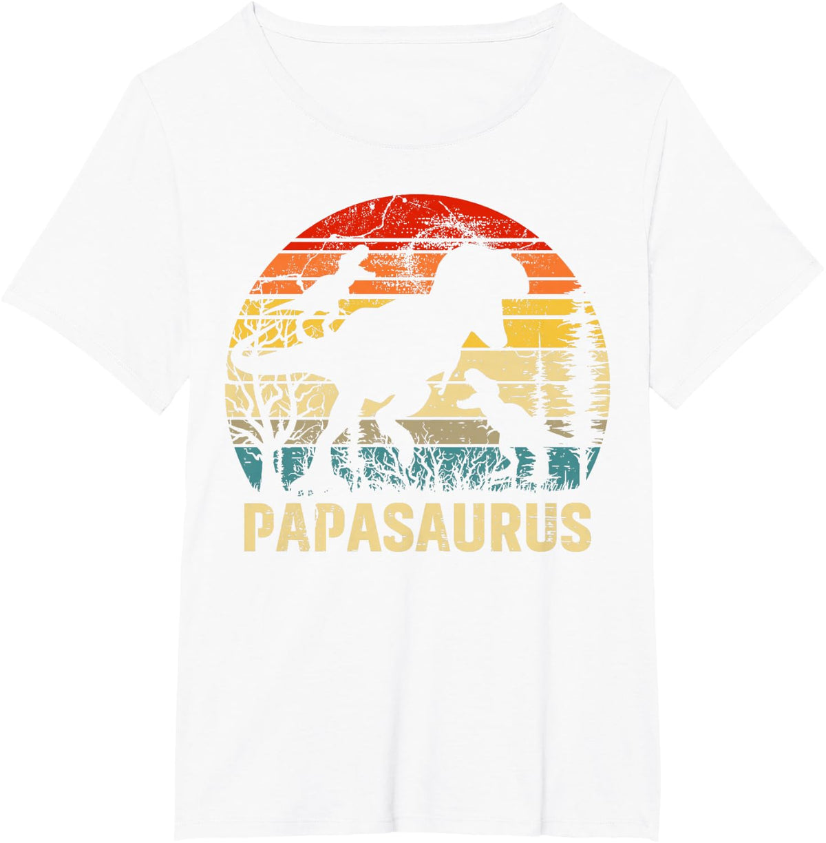 Papa Dinosaur Papasaurus 2 Two kids xmas christmas T-Shirt - White
