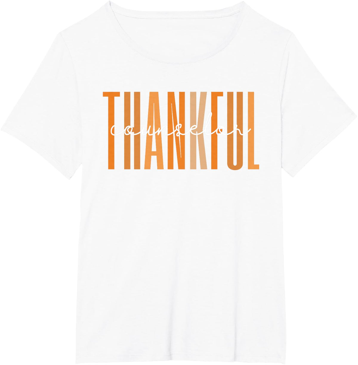 Retro Vintage One Thankful Counselor Pumpkin Thanksgiving T-Shirt - White
