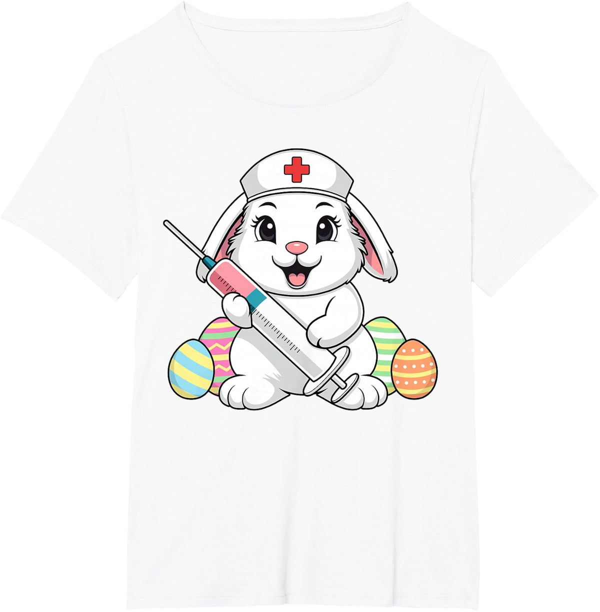 Easter Nurse Bunny RN ICU ER NICU Nurse Squad Nursing Women T-Shirt - White