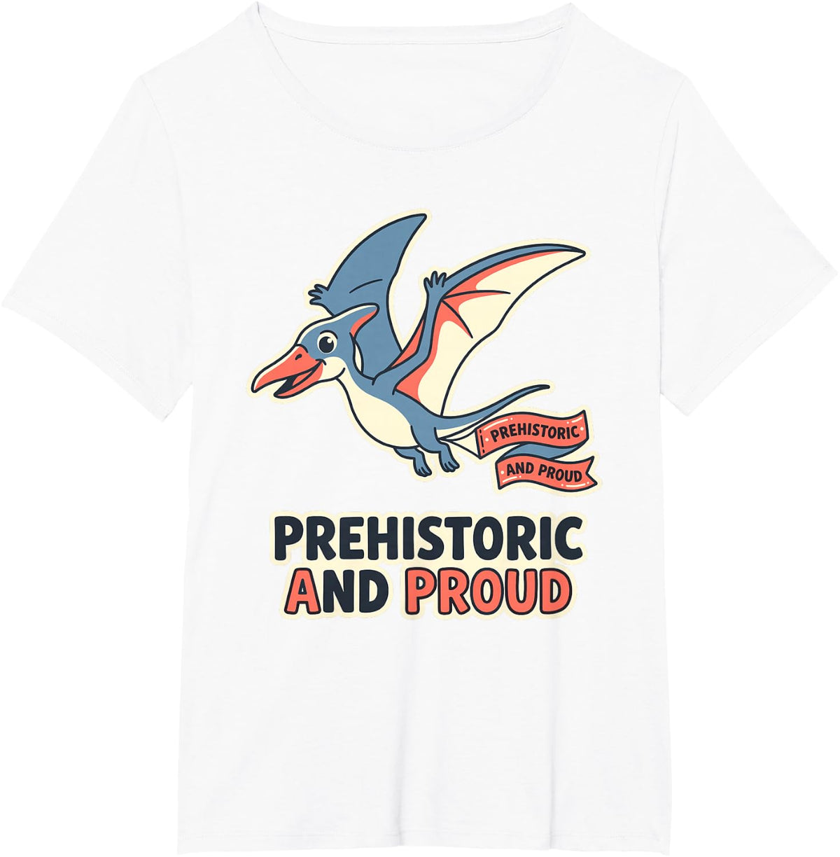 Prehistoric and Pterodactyl Dinosaur Ancient T-Shirt - White
