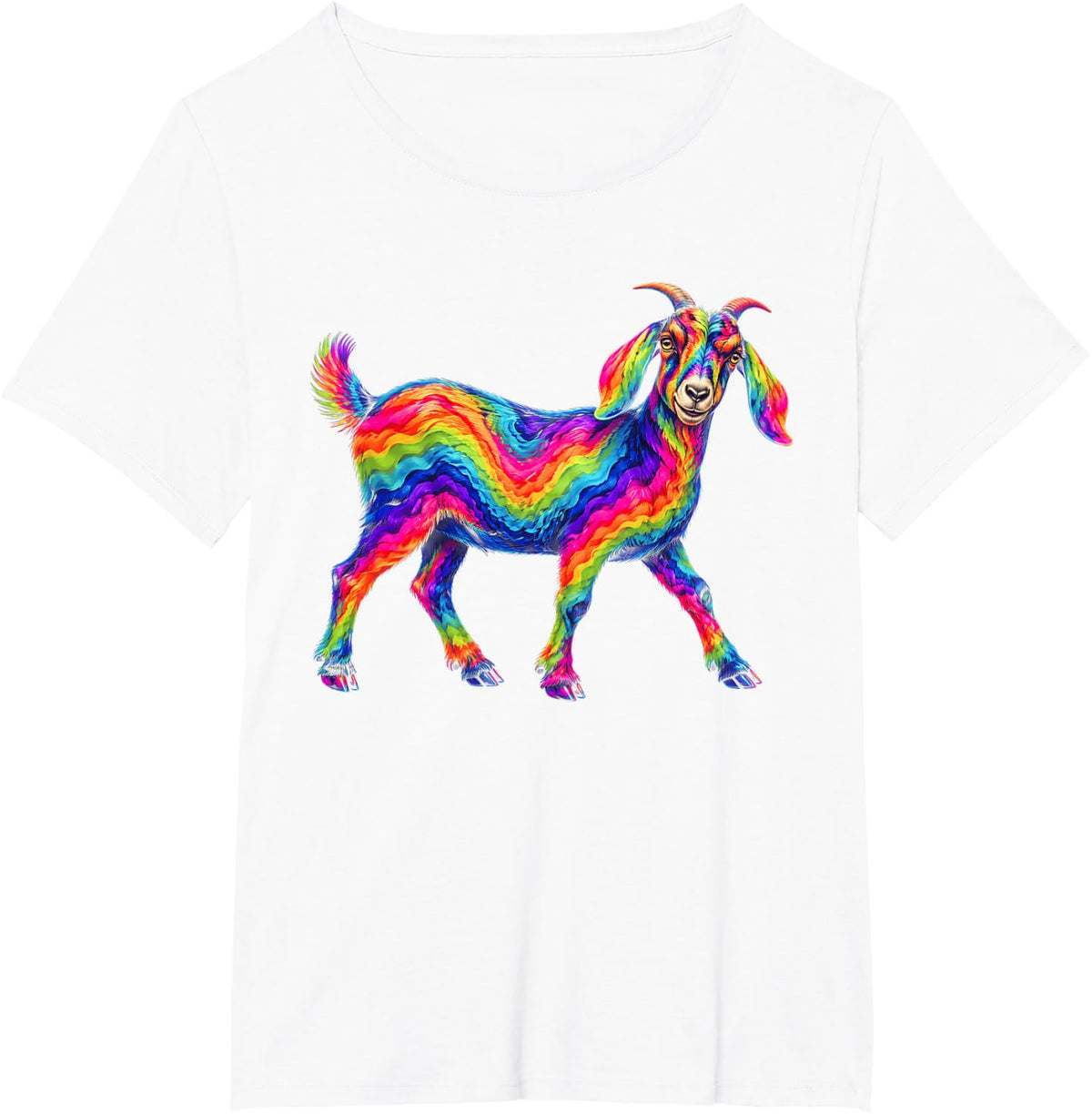 Cute Goat Tie Dye T-Shirt - White