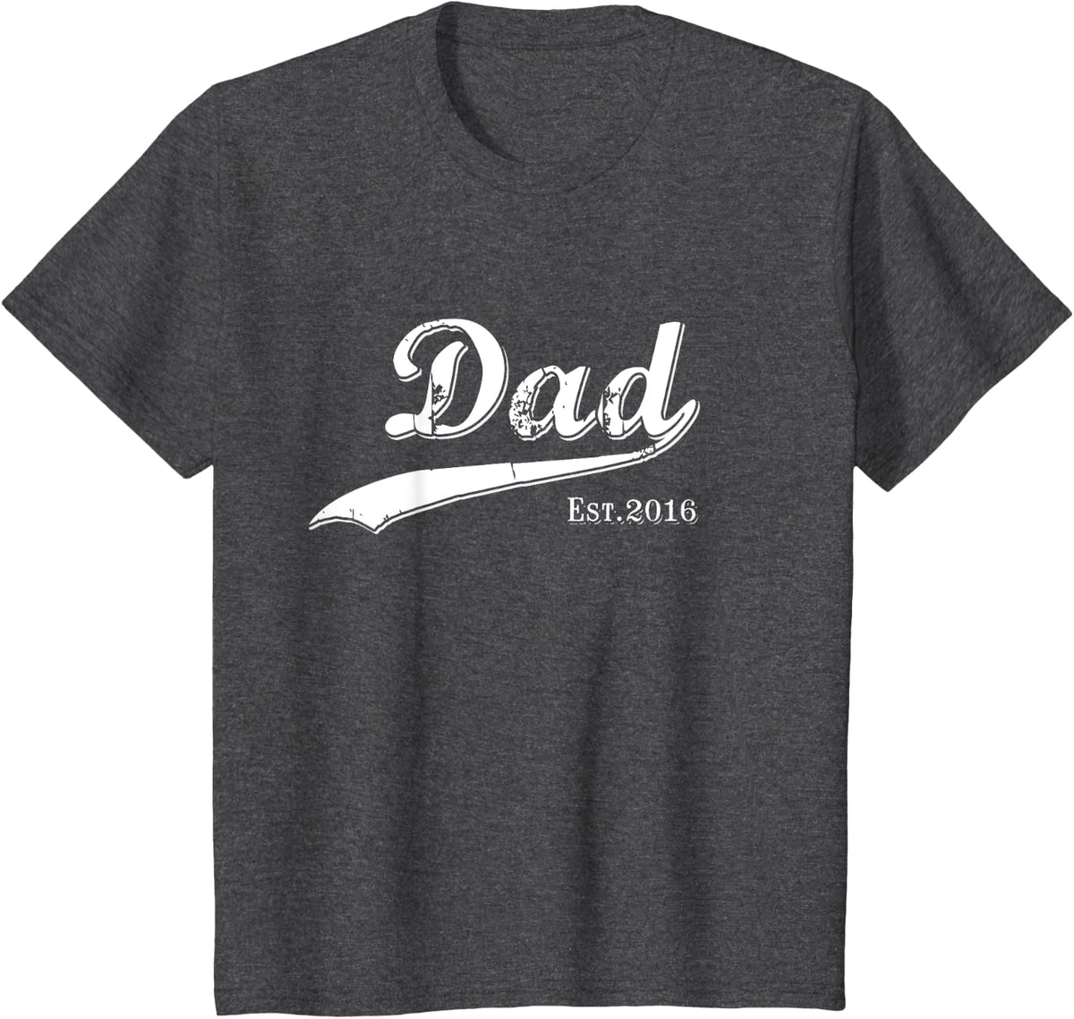 Dad Est. 2016 Father's Day Birthday Daddy Established 2016 T-Shirt - Dark Heather Grey