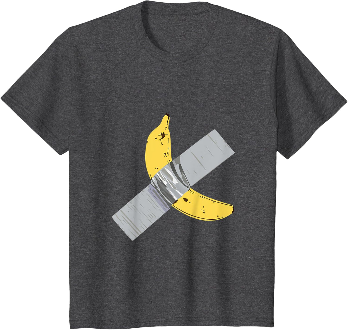 Banana Artwork Tape Vegan T-Shirt - Dark Heather Grey