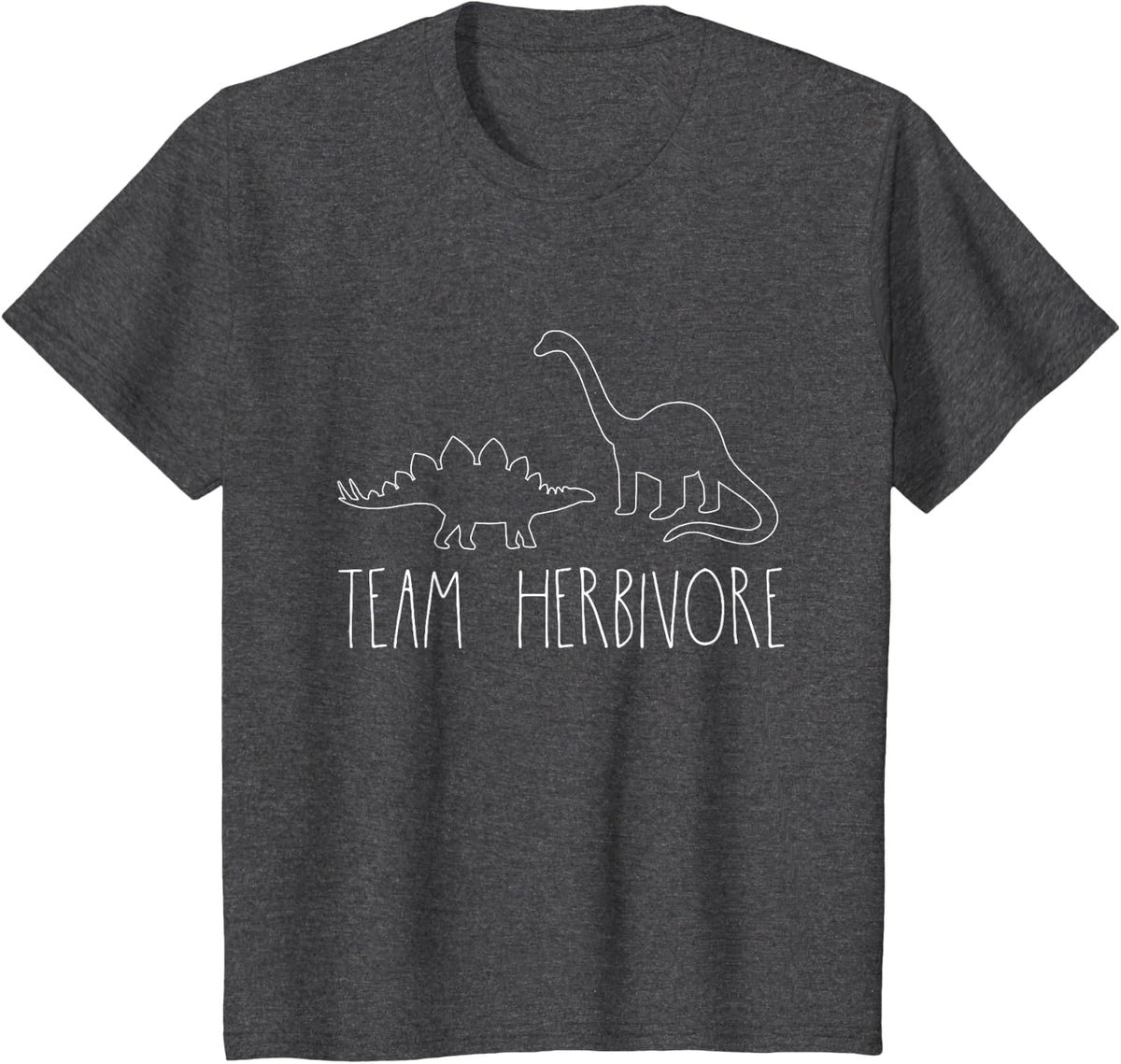 Team Herbivore Cute Dinosaur T-shirt Vegan Vegetarian Tee T-Shirt - Dark Heather Grey
