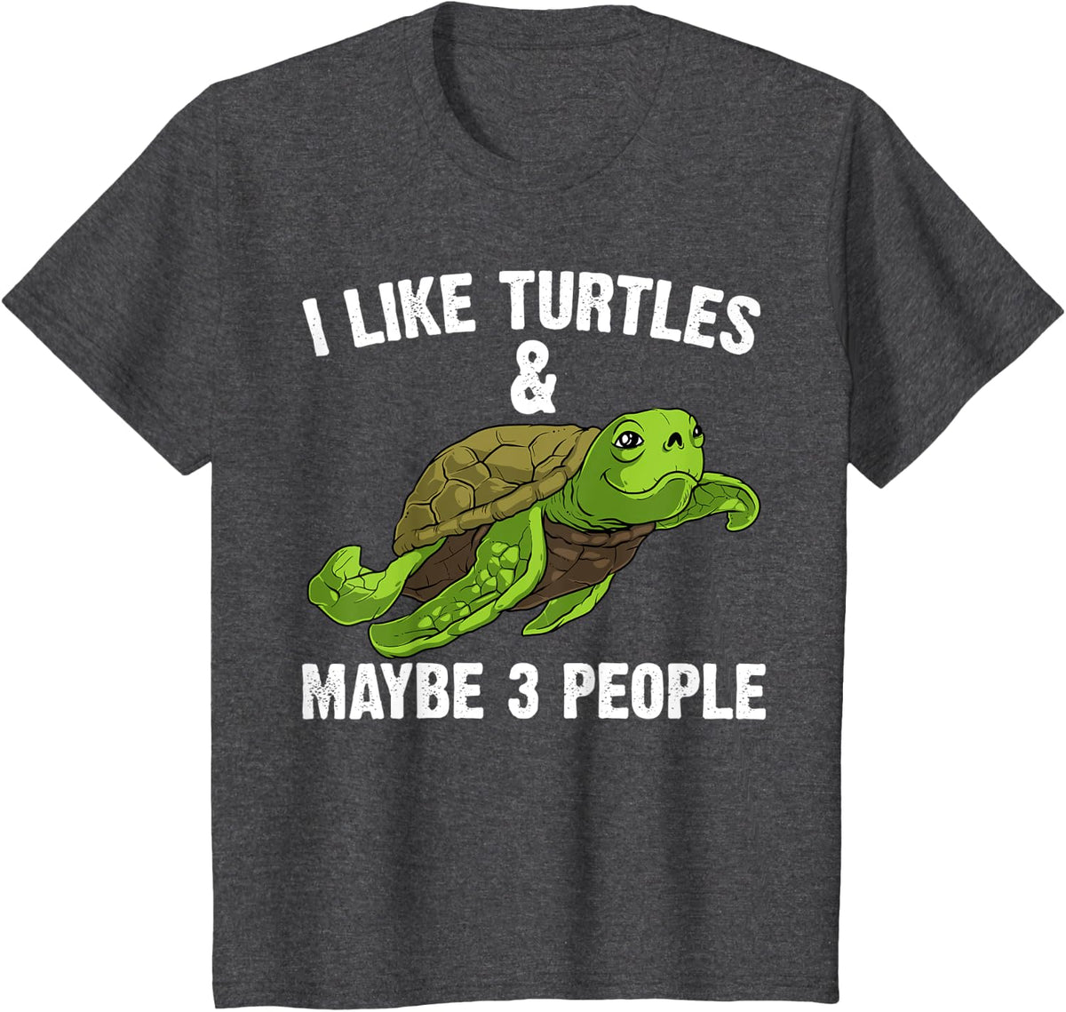 Funny Turtle Gift For Men Women Sea Turtle Land Water Animal T-Shirt - Dark Heather Grey
