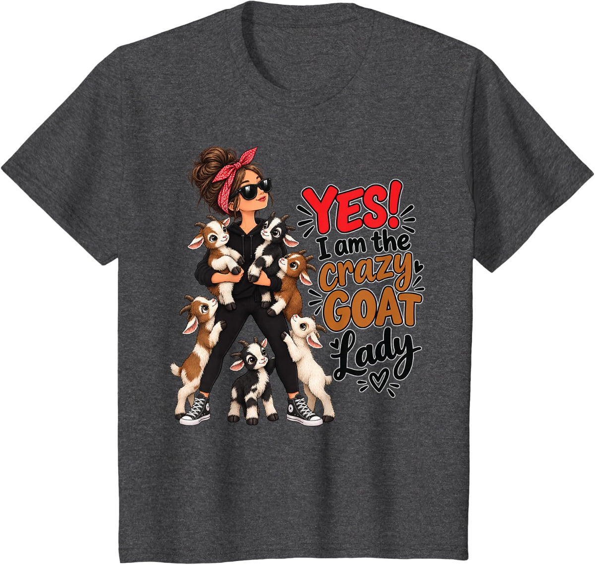 yes i am the Crazy Goat Lady T-Shirt - Dark Heather Grey