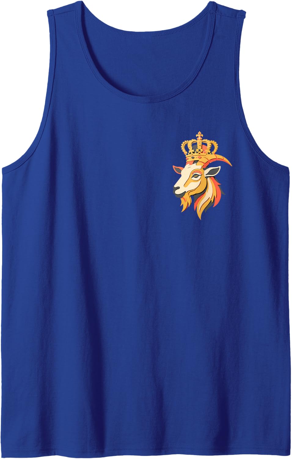 Goat King Crown Funny Lover Humor Animal Fan Crowned Mom Tank Top - Royal Blue