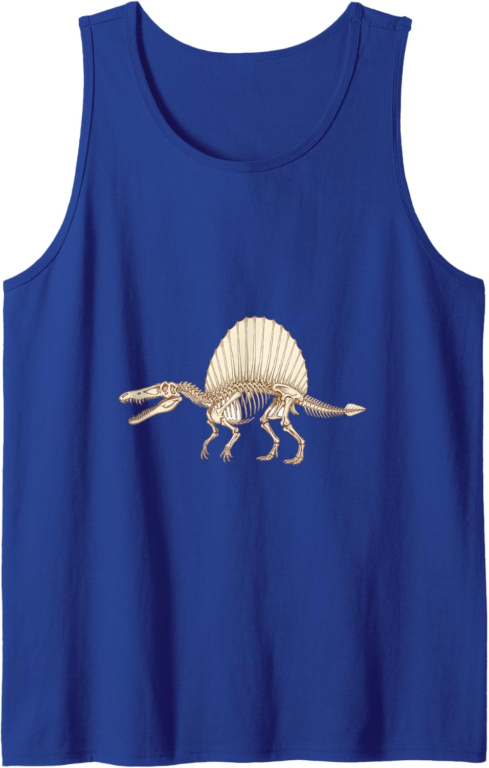 Spinosaurus Dinosaur Skeleton Fossil Sail Art Graphic Sleeveless Tank Top - Royal Blue