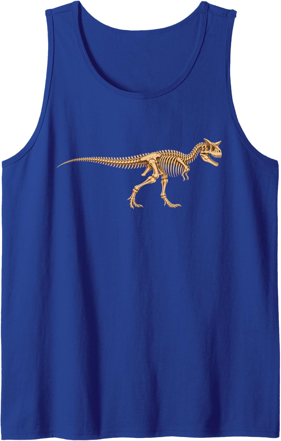 Men's Carnotaurus Skeleton Prehistoric Dinosaur Sleeveless Tank Top - Royal Blue
