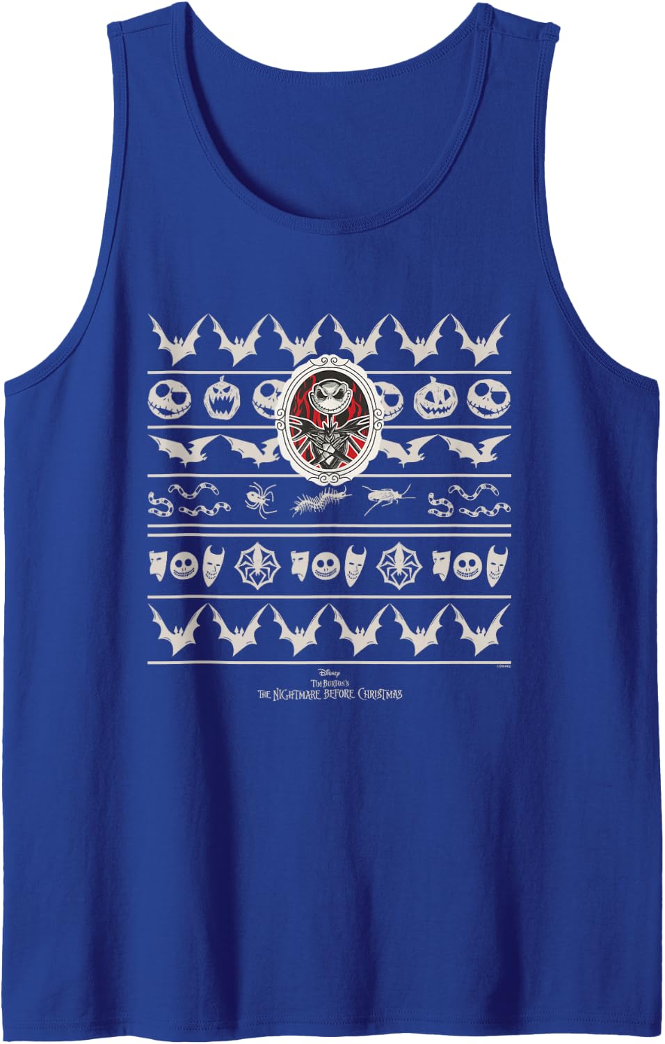 Disney The Nightmare Before Christmas Ugly Sweater Sleeveless Tank Top - Royal Blue
