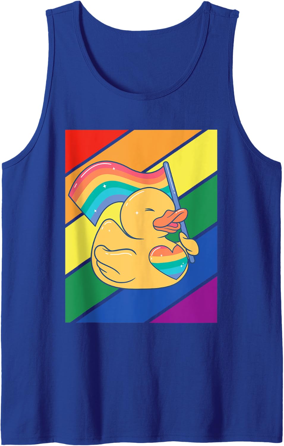 LGBTQ Flag Gay Pride Month Rainbow Cute Duck LGBT Tank Top - Royal Blue