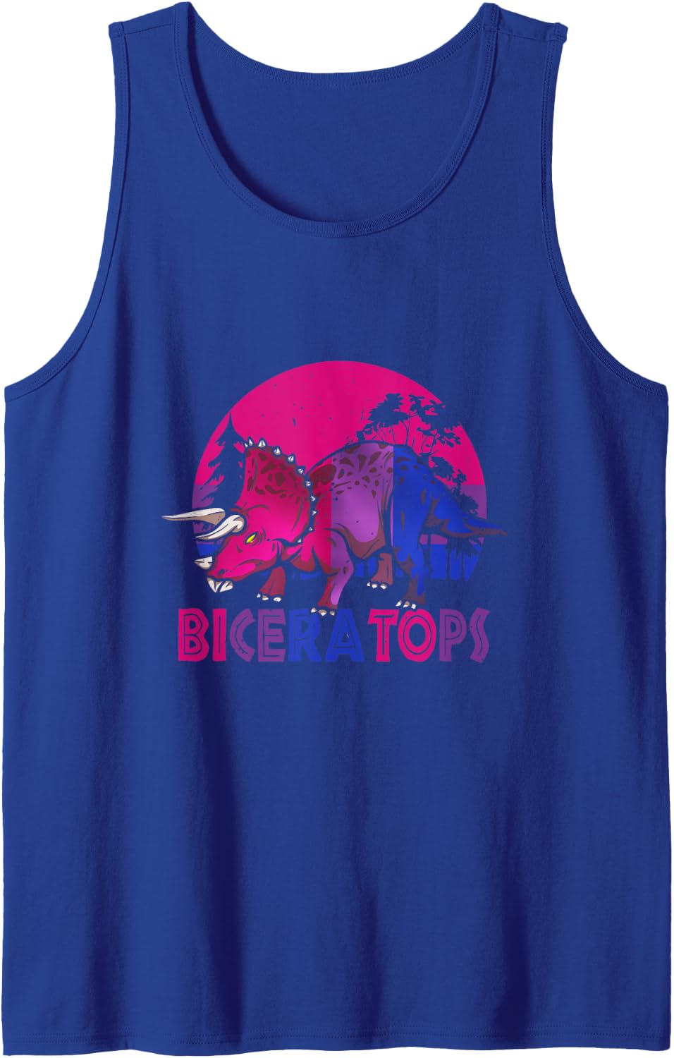 Biceratops Bisexual Dinosaur LGBT Pride Month LGBTQ Tank Top - Royal Blue