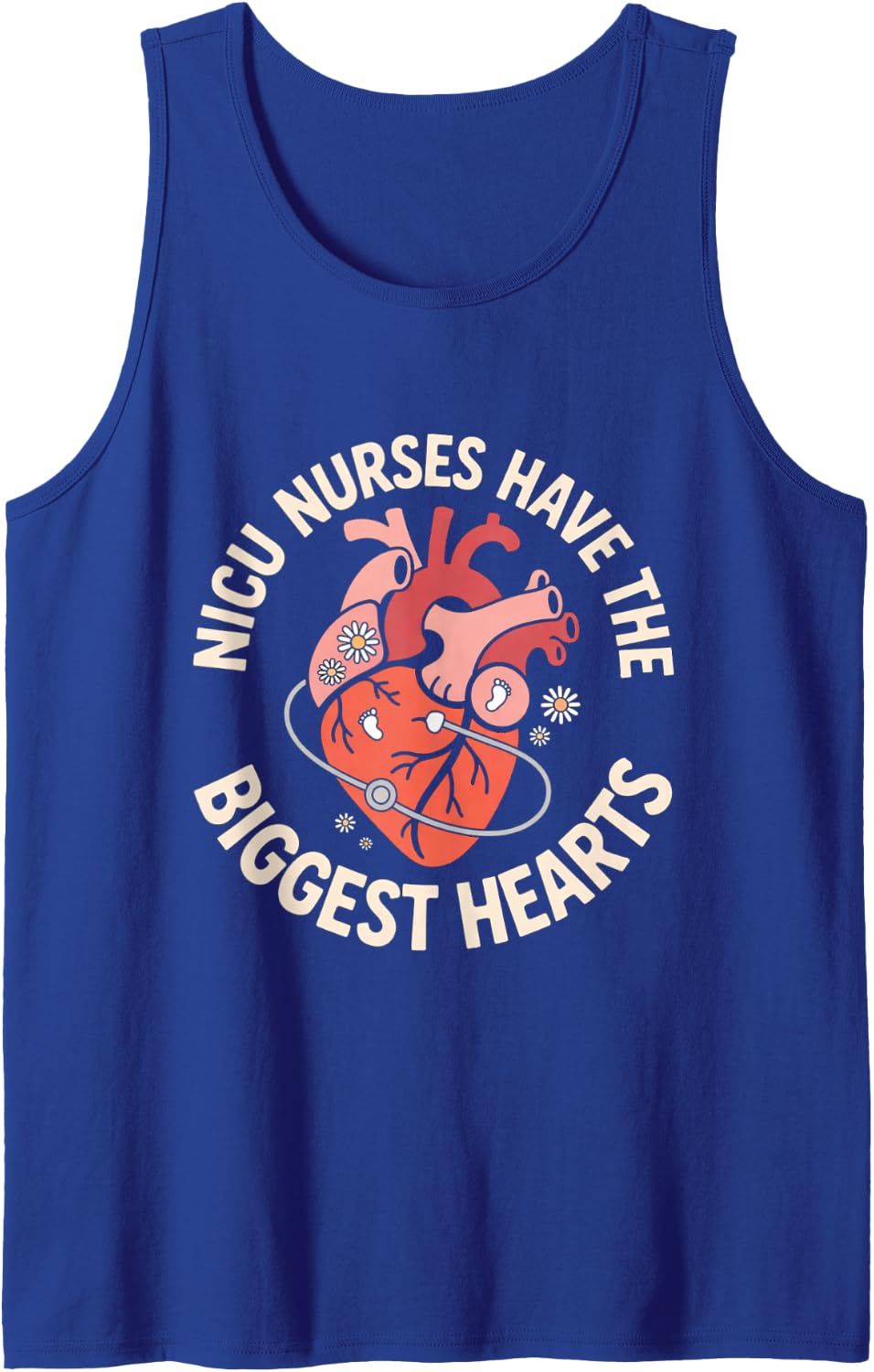 NICU Nurses Have The Biggest Hearts Neonatal Nursing Sleeveless Tank Top - Royal Blue