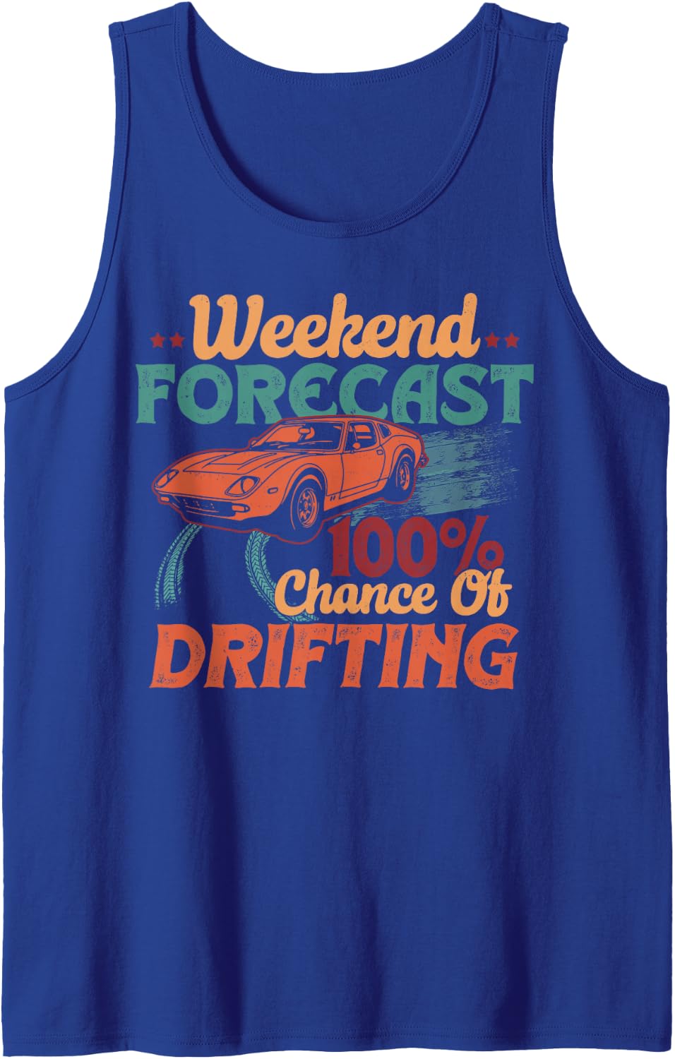 Drifting Car Drift Rc Burnout Remote Control Racing Sleeveless Tank Top - Royal Blue