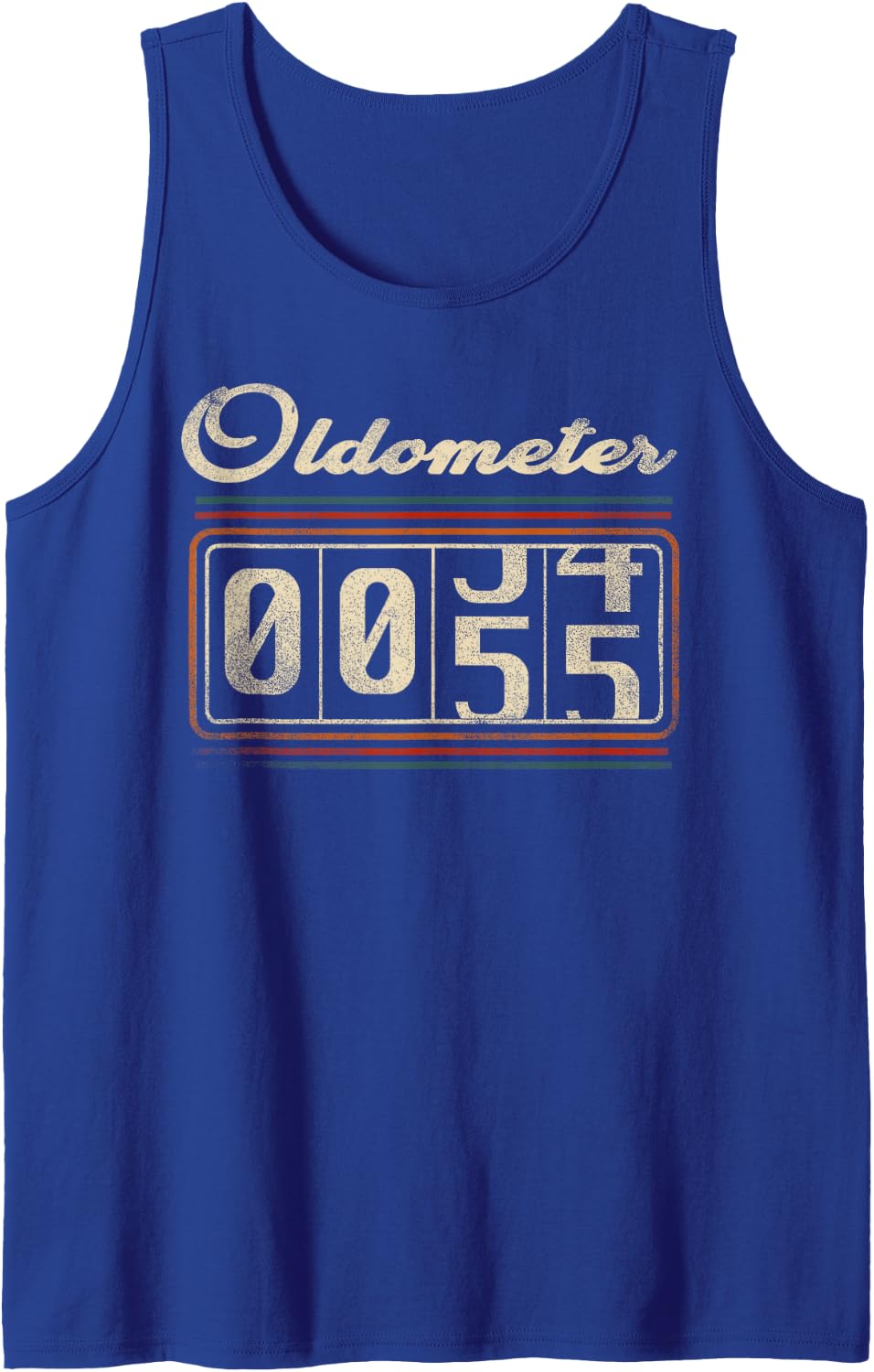 Oldometer 55th Birthday Dad Funny Retro Odometer Sleeveless Tank Top - Royal Blue