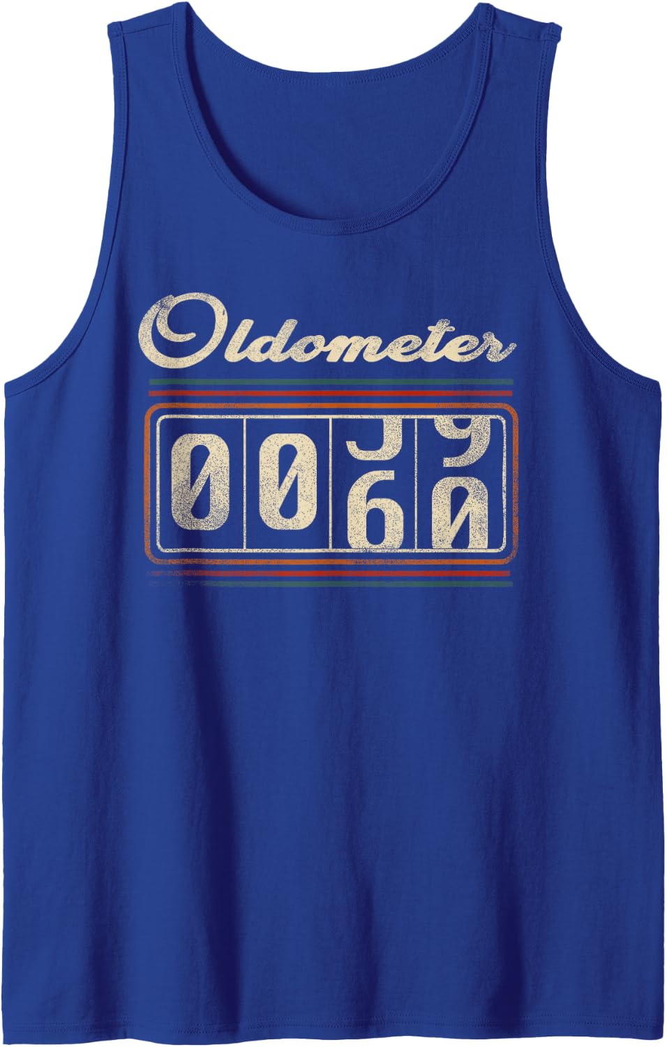 Oldometer 60th Birthday Dad Funny Retro Odometer Sleeveless Tank Top - Royal Blue