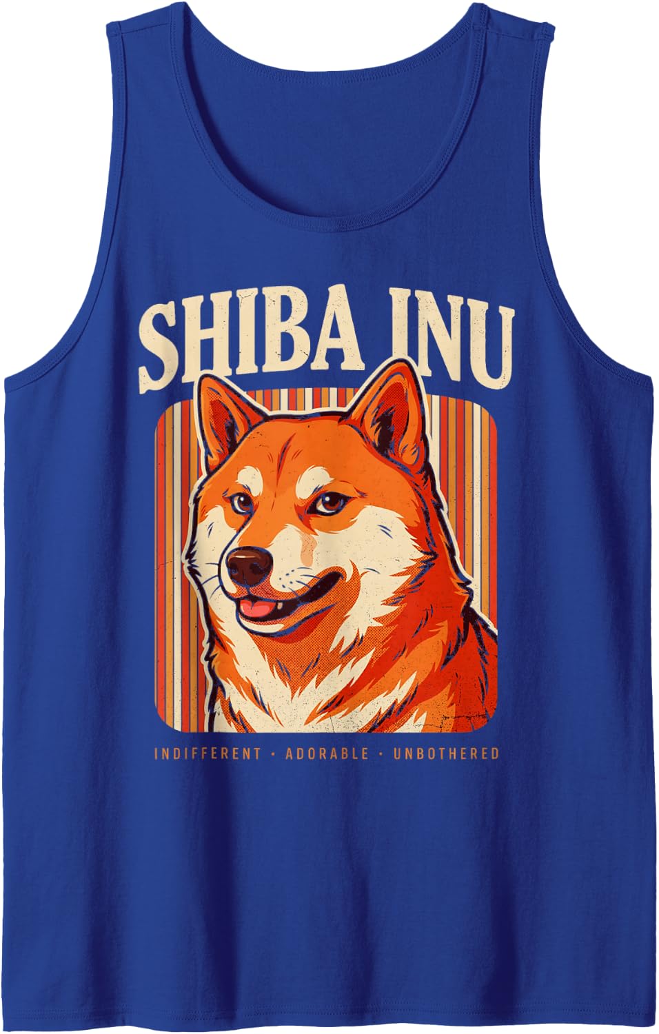 Shiba Inu Indifferent Adorable Unbothered Sleeveless Tank Top - Royal Blue