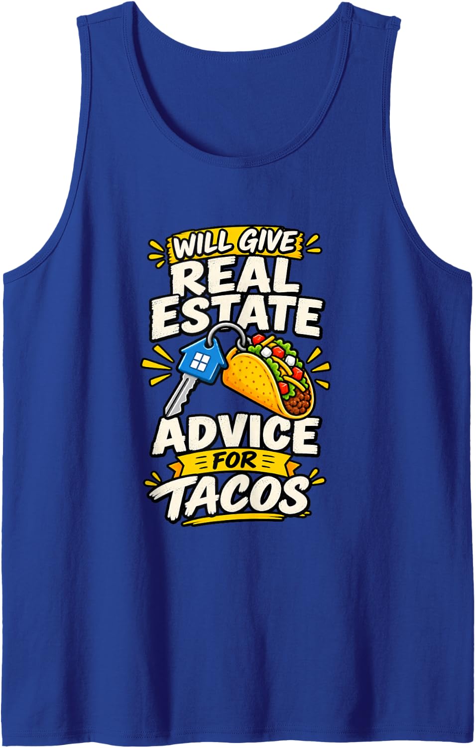 Realtor Taco Humor Real Estate Advice Sleeveless Tank Top - Royal Blue