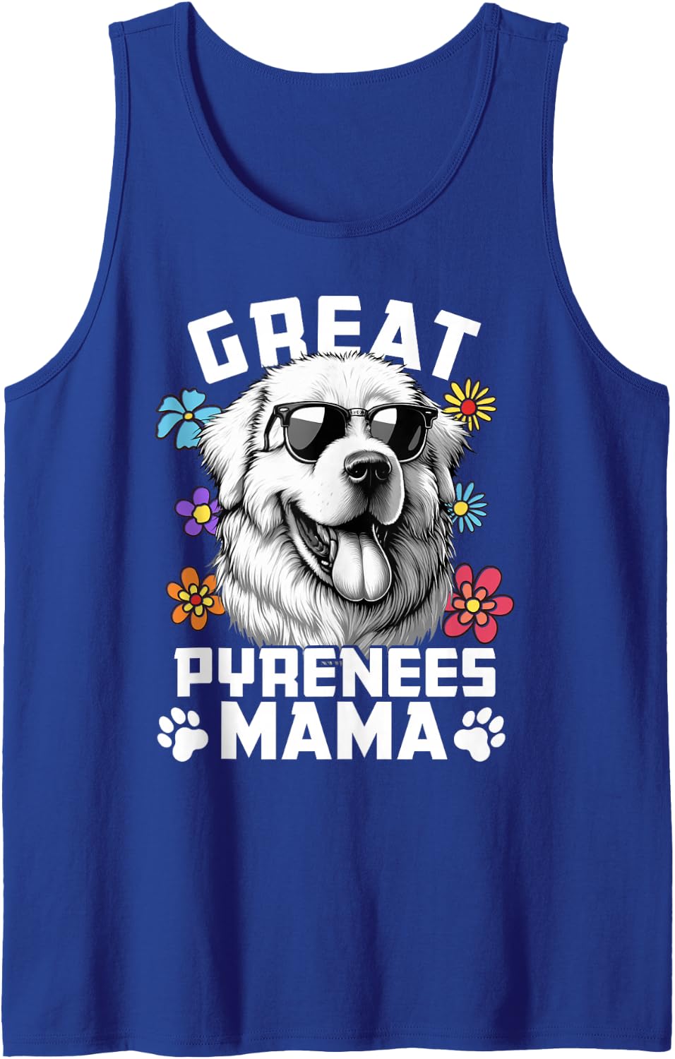 Great Pyrenees Dog Breed Great Pyrenees Mama Sleeveless Tank Top - Royal Blue