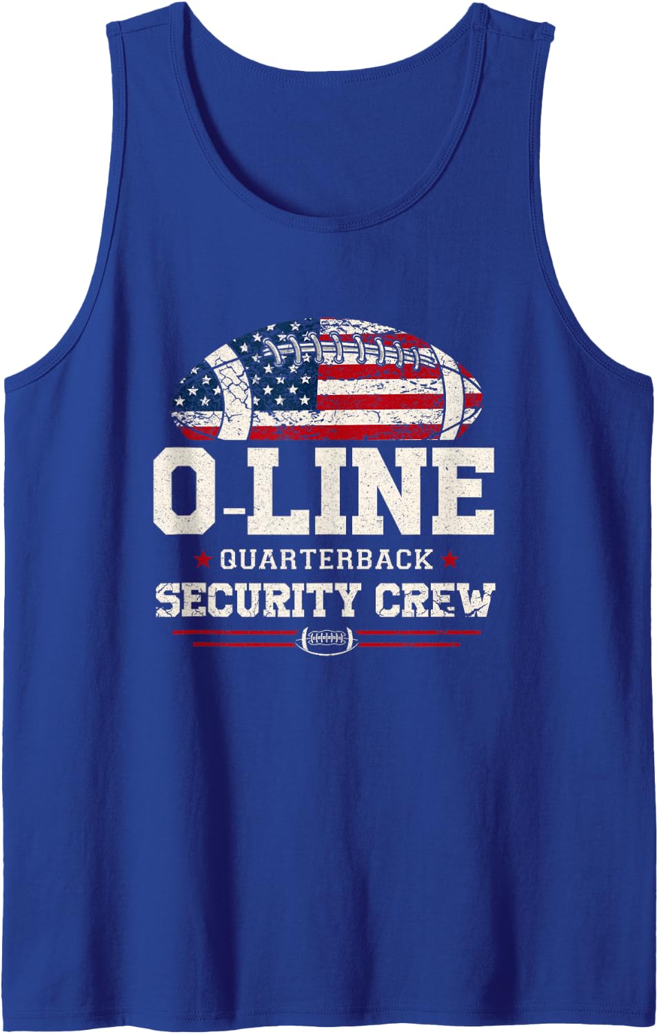 O-Line Quarterback Security Crew Offensive Football Player Sleeveless Tank Top - Royal Blue