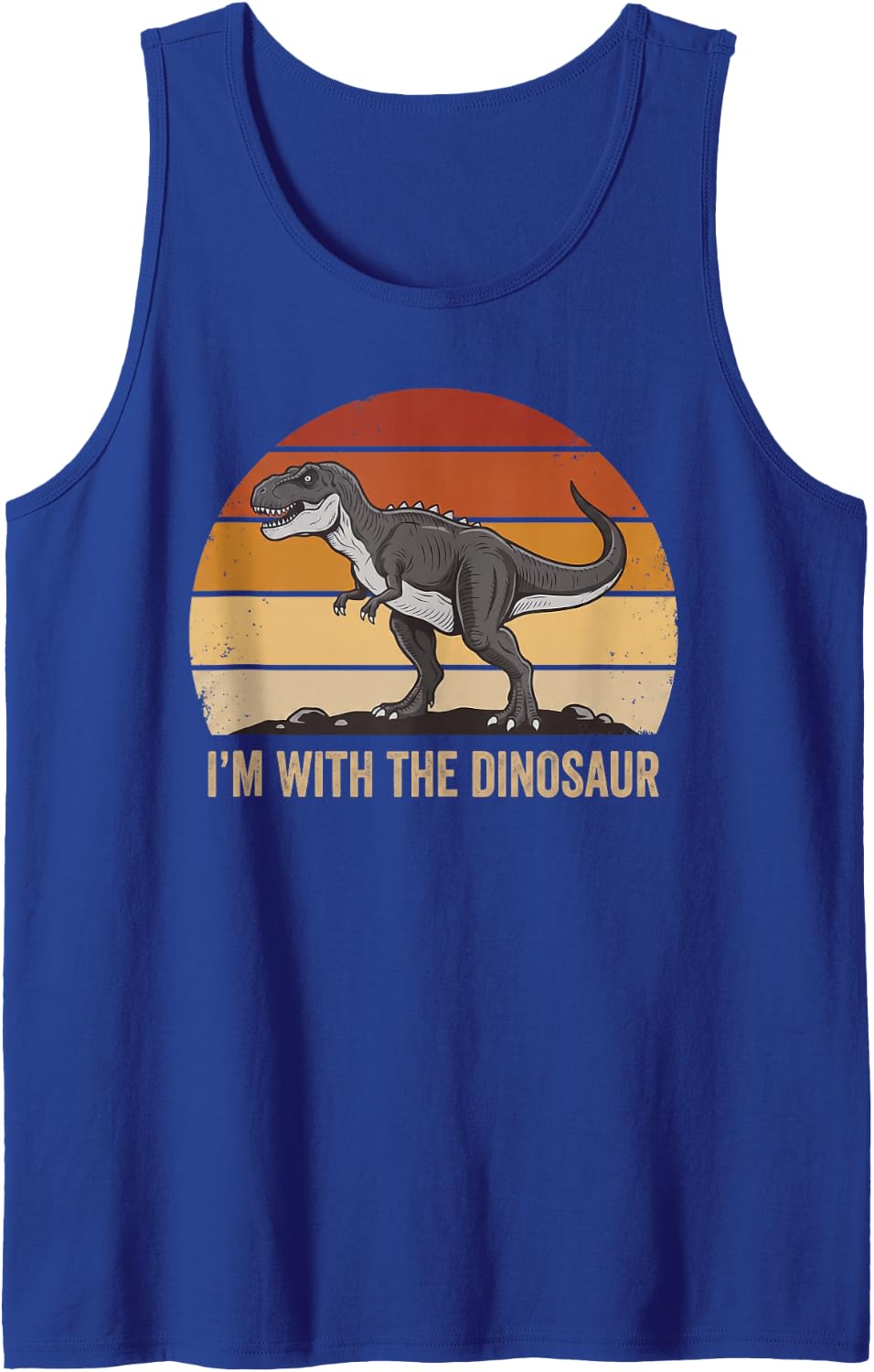 Dinosaur Costume I'm with The Dinosaur Family Halloween Sleeveless Tank Top - Royal Blue