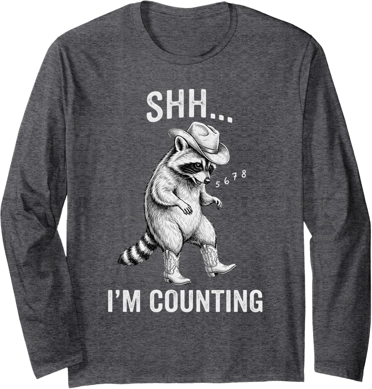Line Dance Counting Line Dancing Line Dancer Long Sleeve T-Shirt - Adult Unisex Dark Heather Grey