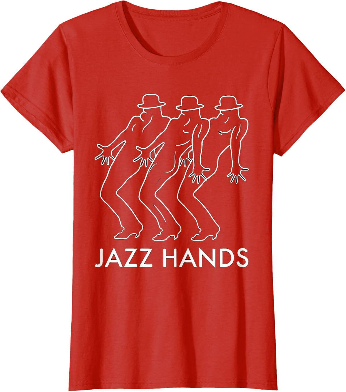 Jazz Hands Minimalist Line Art Jazz Dance T-Shirt - Red