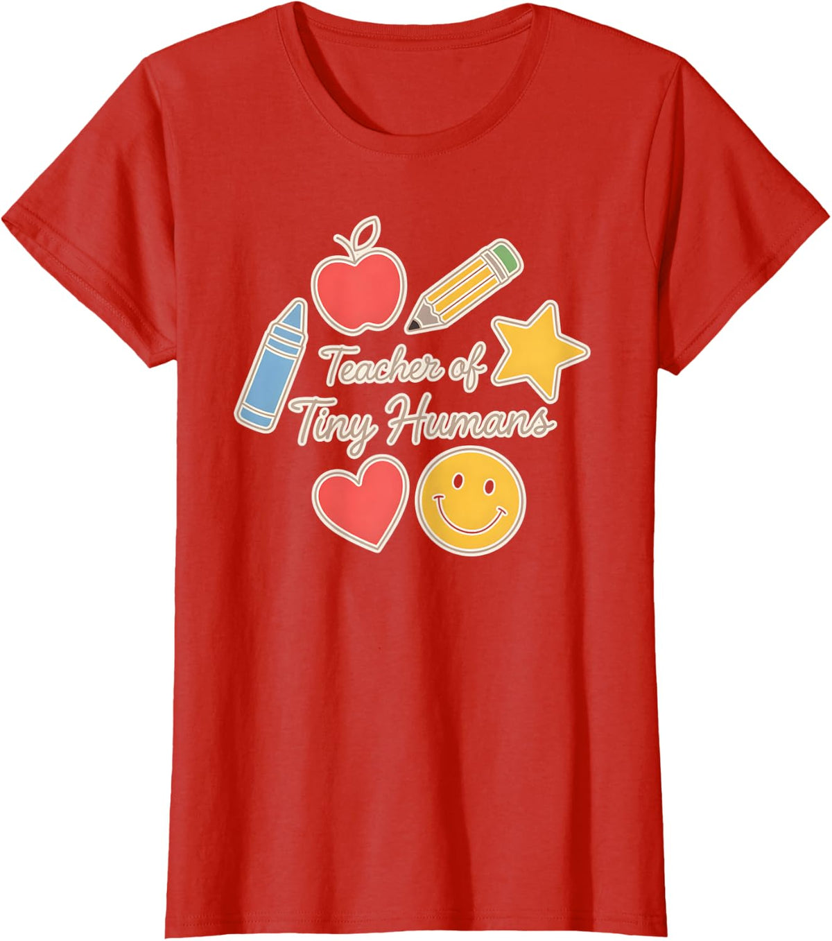Teacher of Tiny Humans Preschool Teacher T-Shirt - Red