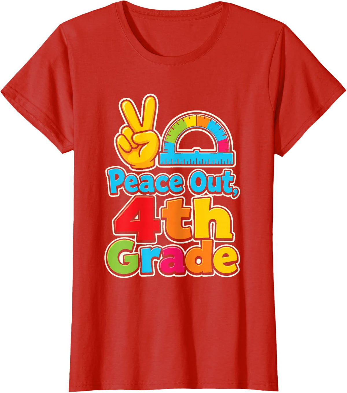 4th Grade Peace Out Elementary Last Day Summer Break T-Shirt - Red