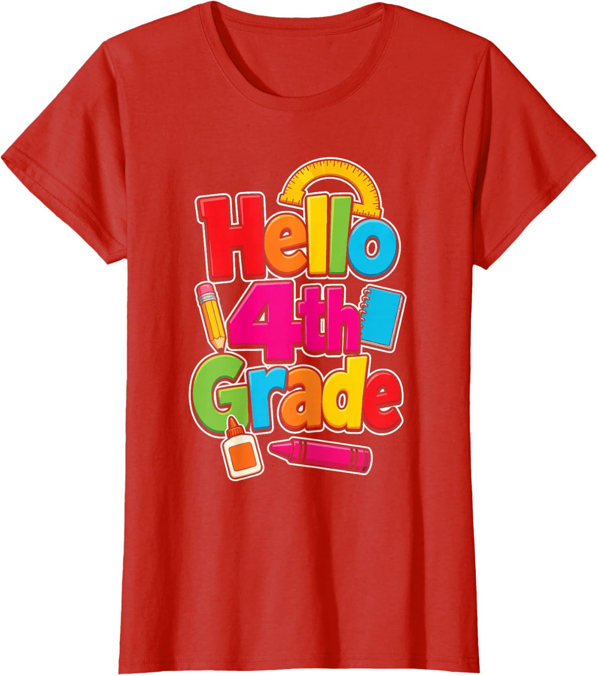 4th Grade Back to School First Day Kids Gift T-Shirt - Red