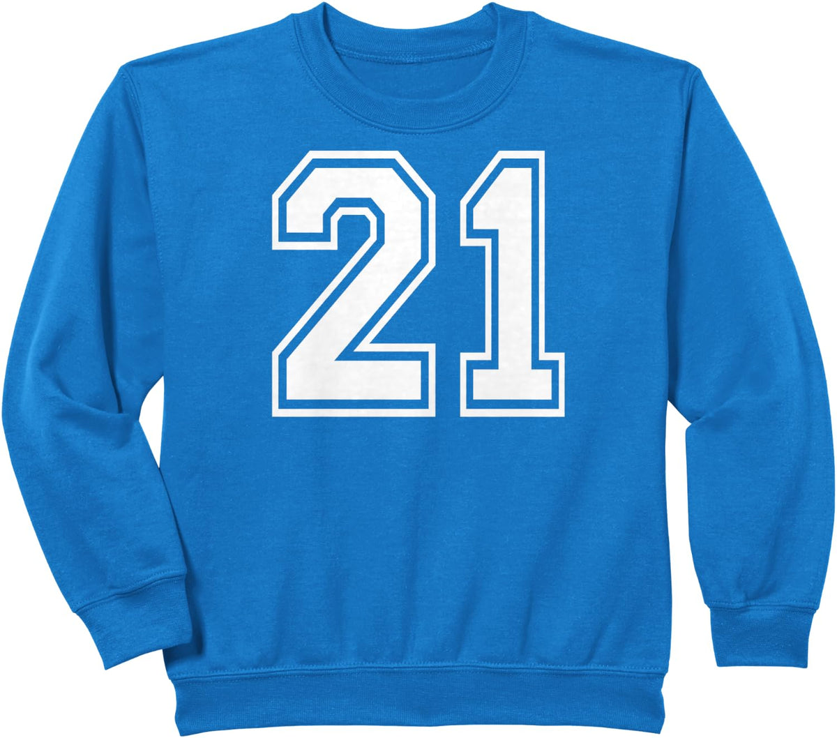 21 Number Twenty-One Team Sports Graphic Matching Varsity Sweatshirt - Royal Blue