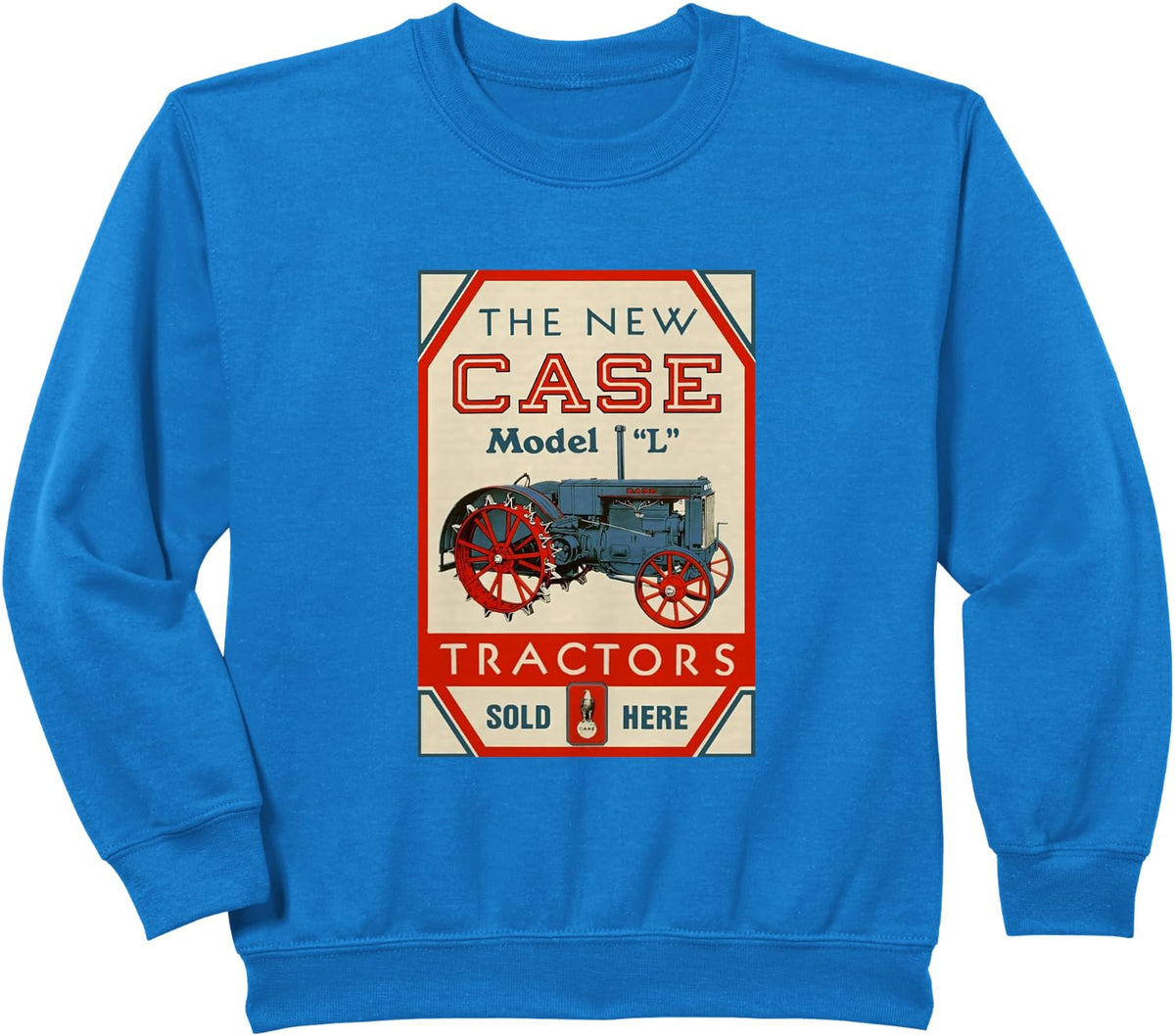 Case L Vintage Tractor Antique Farming Sweatshirt - Royal Blue