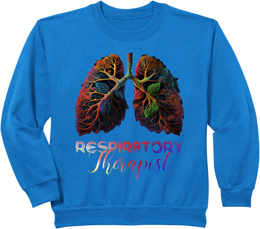 Respiratory Therapist Assistant RT Care Week Therapy Lungs Sweatshirt - Royal Blue