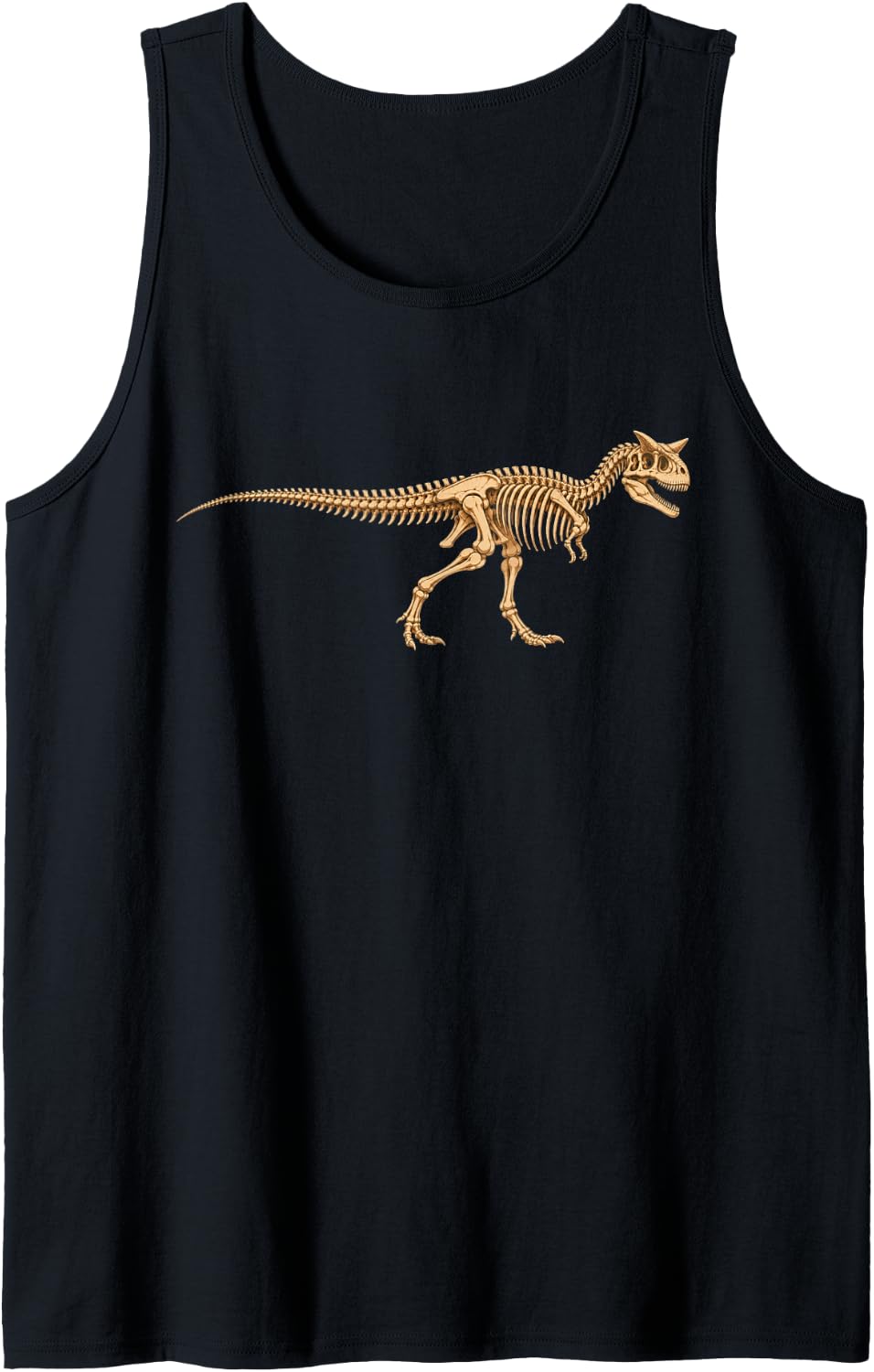 Men's Carnotaurus Skeleton Prehistoric Dinosaur Sleeveless Tank Top - Black