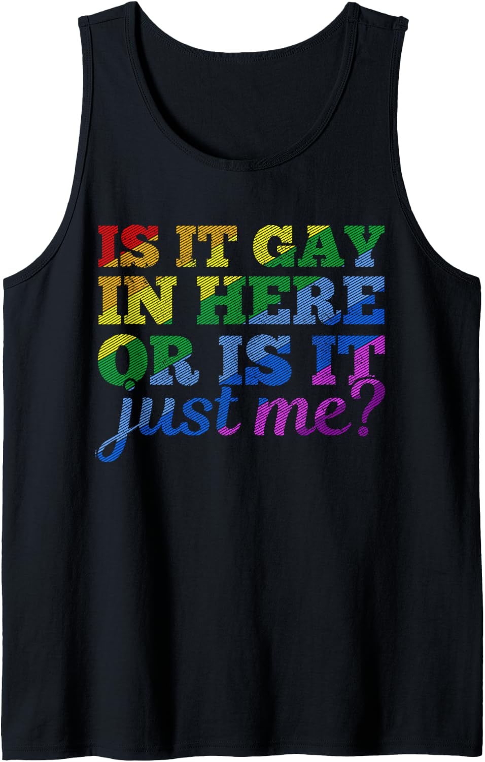 Mens Gay Pride Month LGBT Homosexual Is It Gay In Here Funny Gift Tank Top - Black