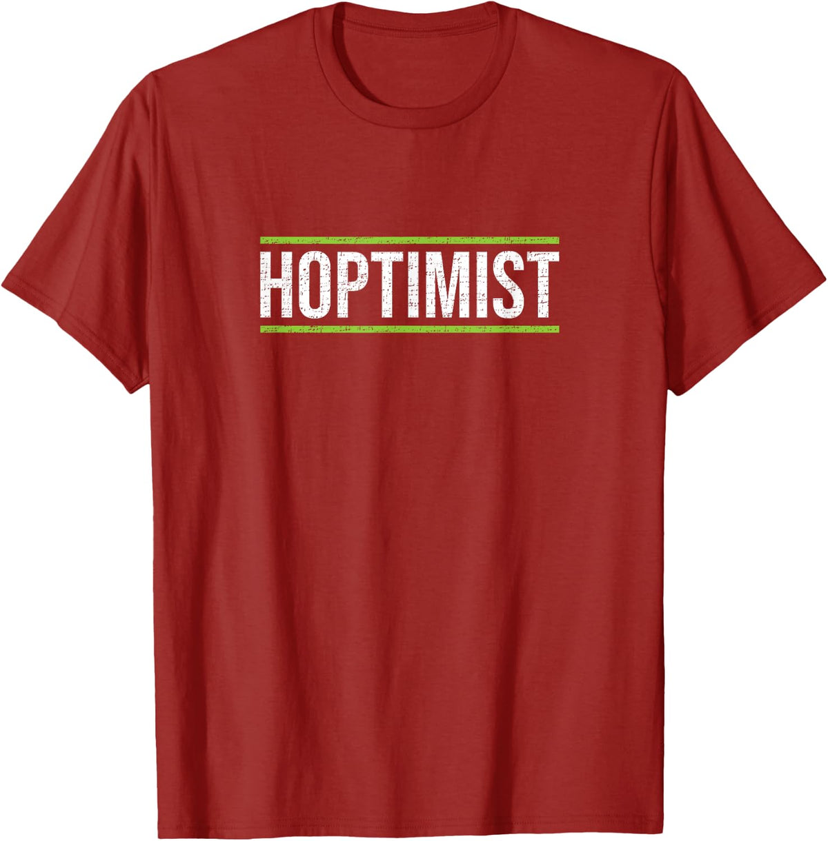 HOPTIMIST Craft Beer T-Shirt - Cranberry Red