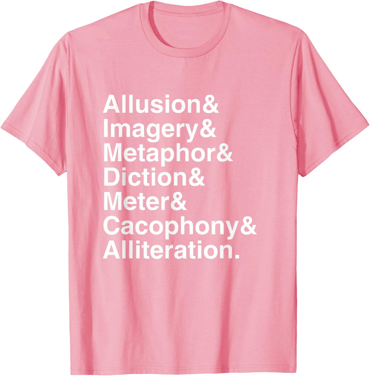 Poetry Literary Devices T-Shirt - Pink