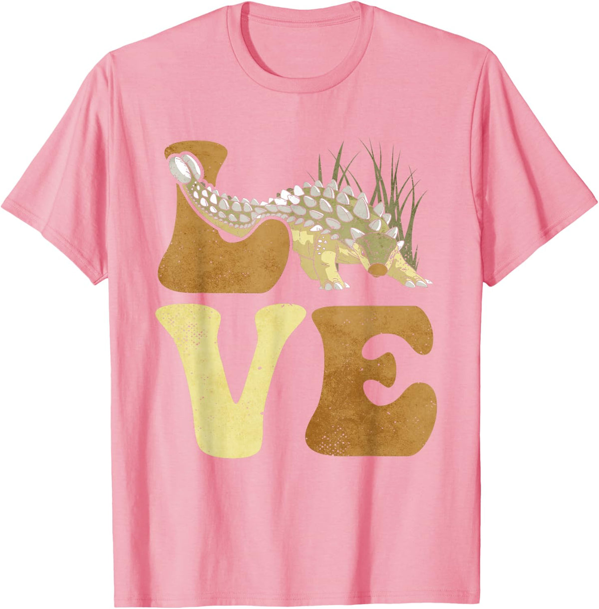 Ankylosaurus Dinosaur Love T-Shirt - Pink