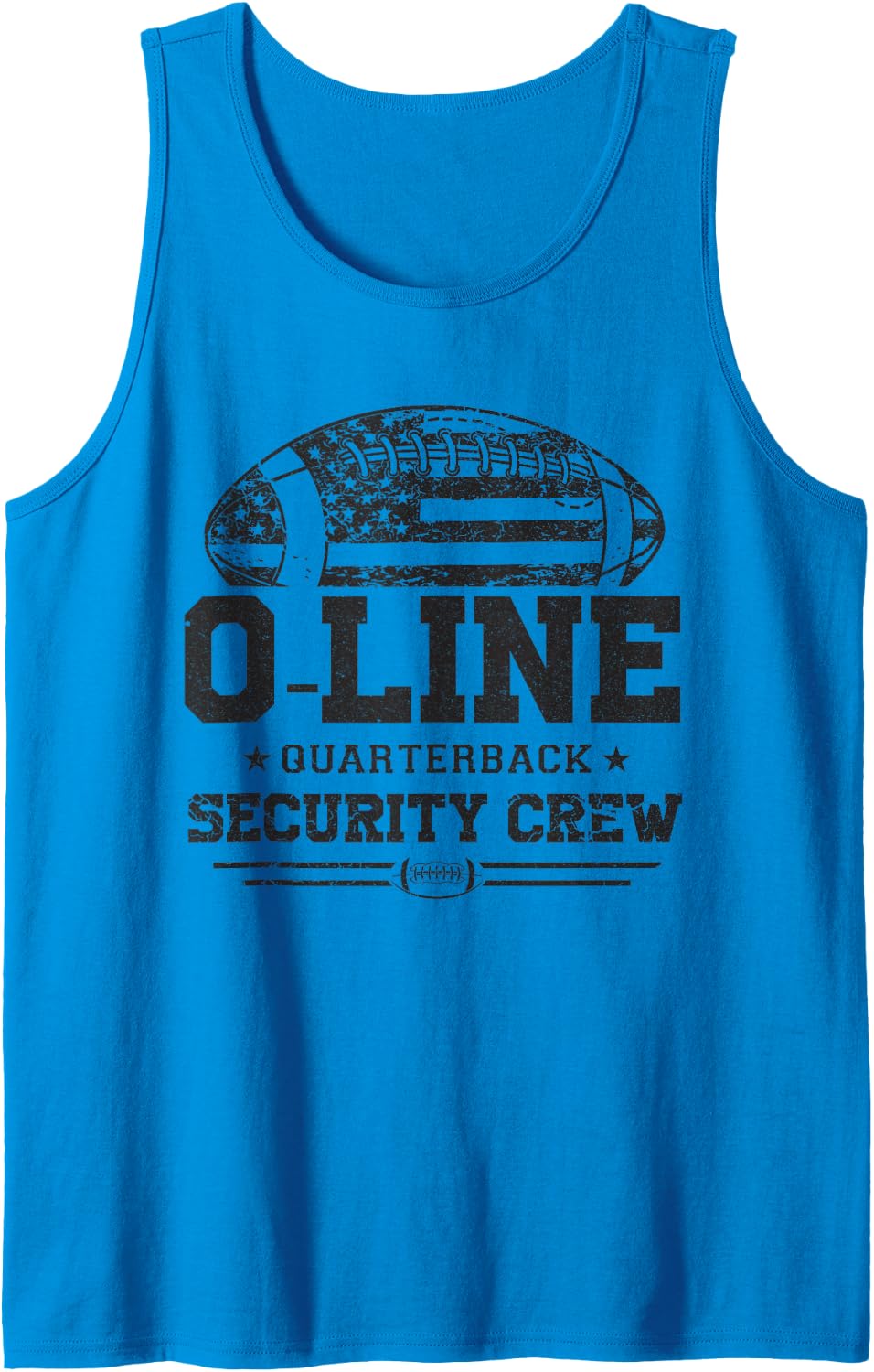 O-Line Quarterback Security Crew Offensive Line Football Sleeveless Tank Top - Sapphire Blue