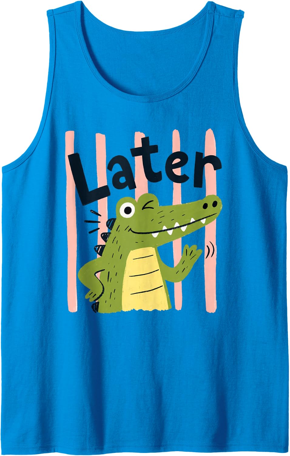 See You Later Teacher Summer Alligator Last Day of School Sleeveless Tank Top - Sapphire Blue