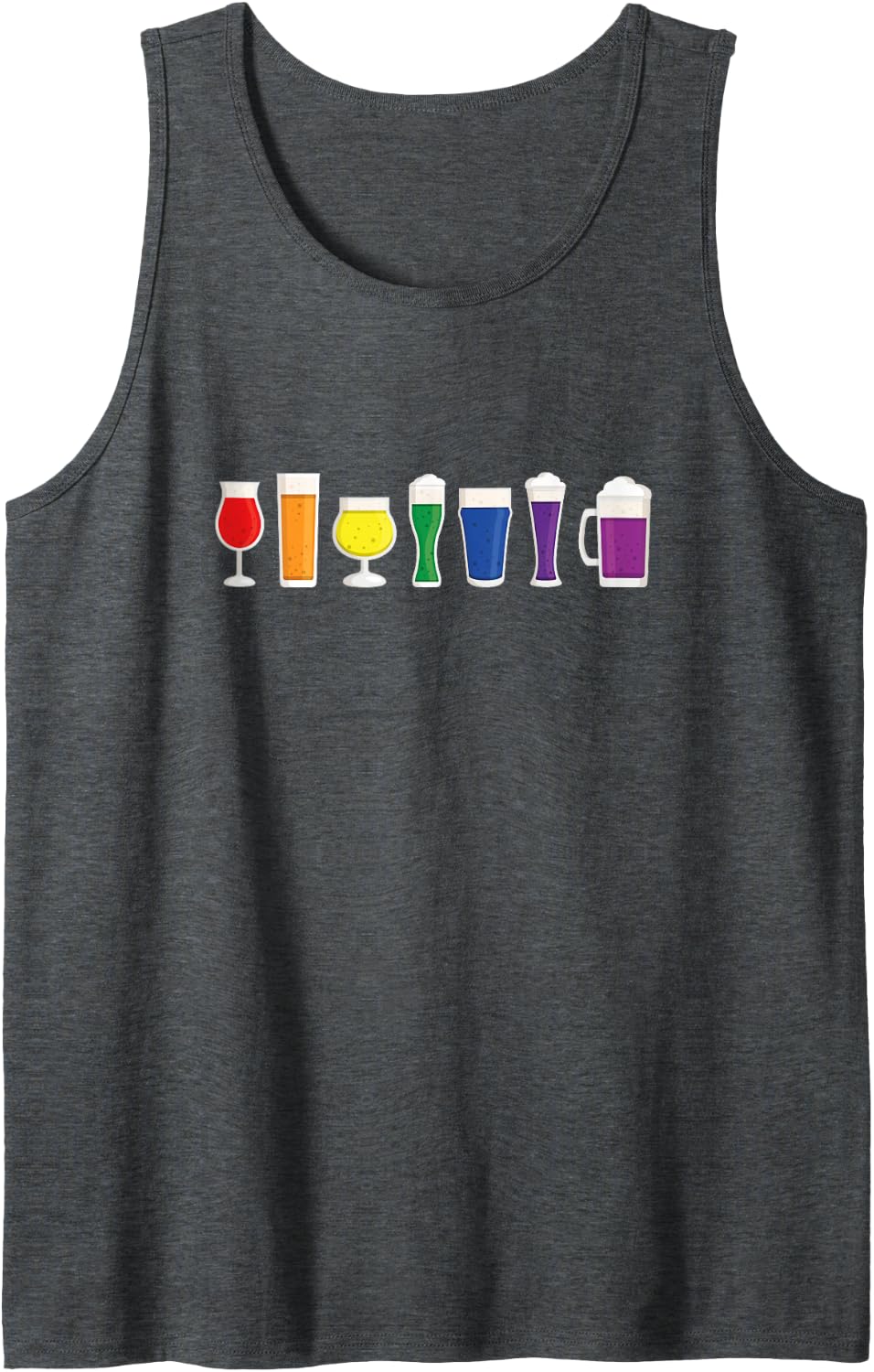 LGBTQ Rainbow Beer Mug Gay Queer Pride Month Proud Lesbian Tank Top - Dark Heather Grey
