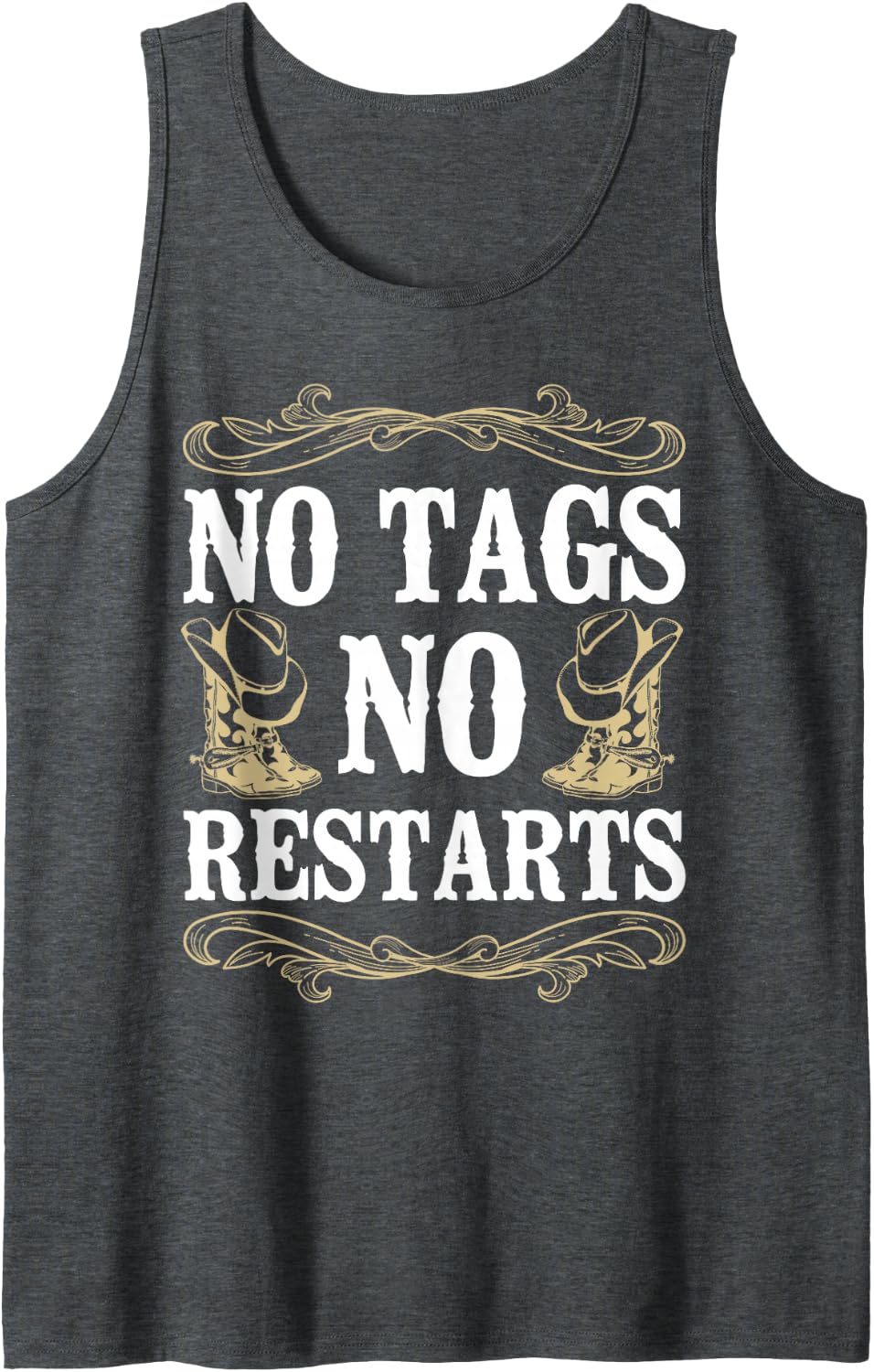 Line Dancing Dance Teacher No Tags No Restarts Tank Top - Dark Heather Grey
