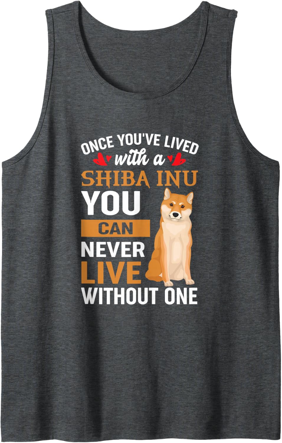 Shiba Inu Dog Pet Sleeveless Tank Top - Dark Heather Grey