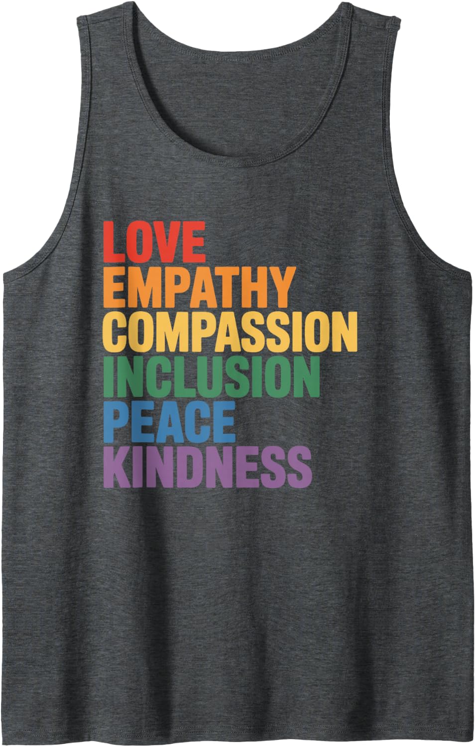 Love Empathy Compassion Inclusion Peace Kindness Be Kind Kid Tank Top - Dark Heather Grey