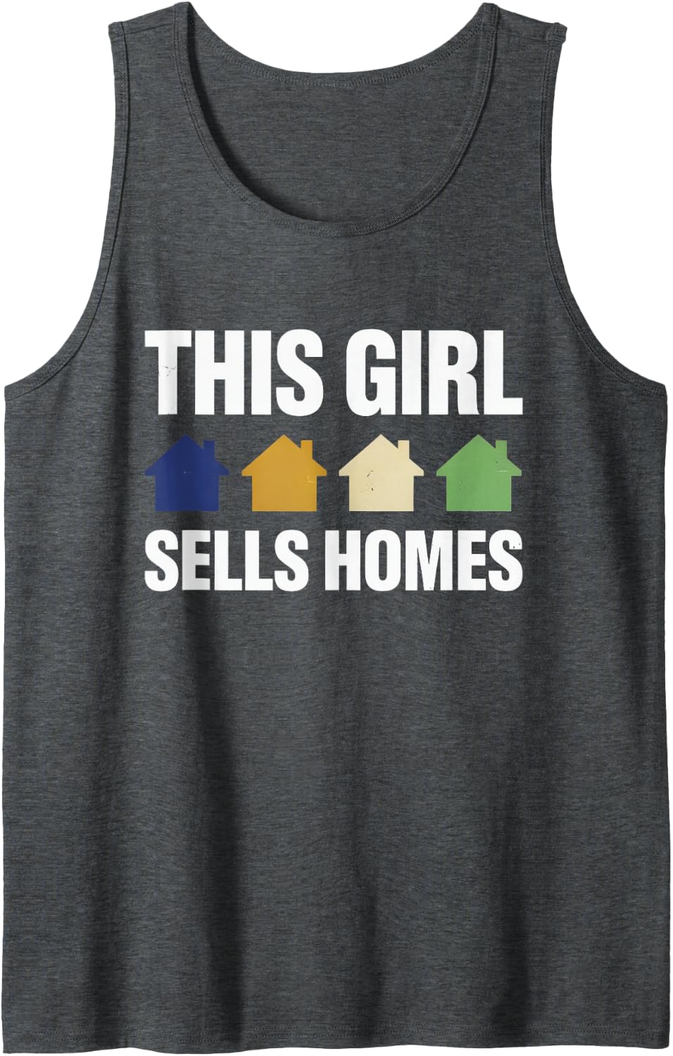 Real Estate Agent Girl Retro Tank Top - Dark Heather Grey