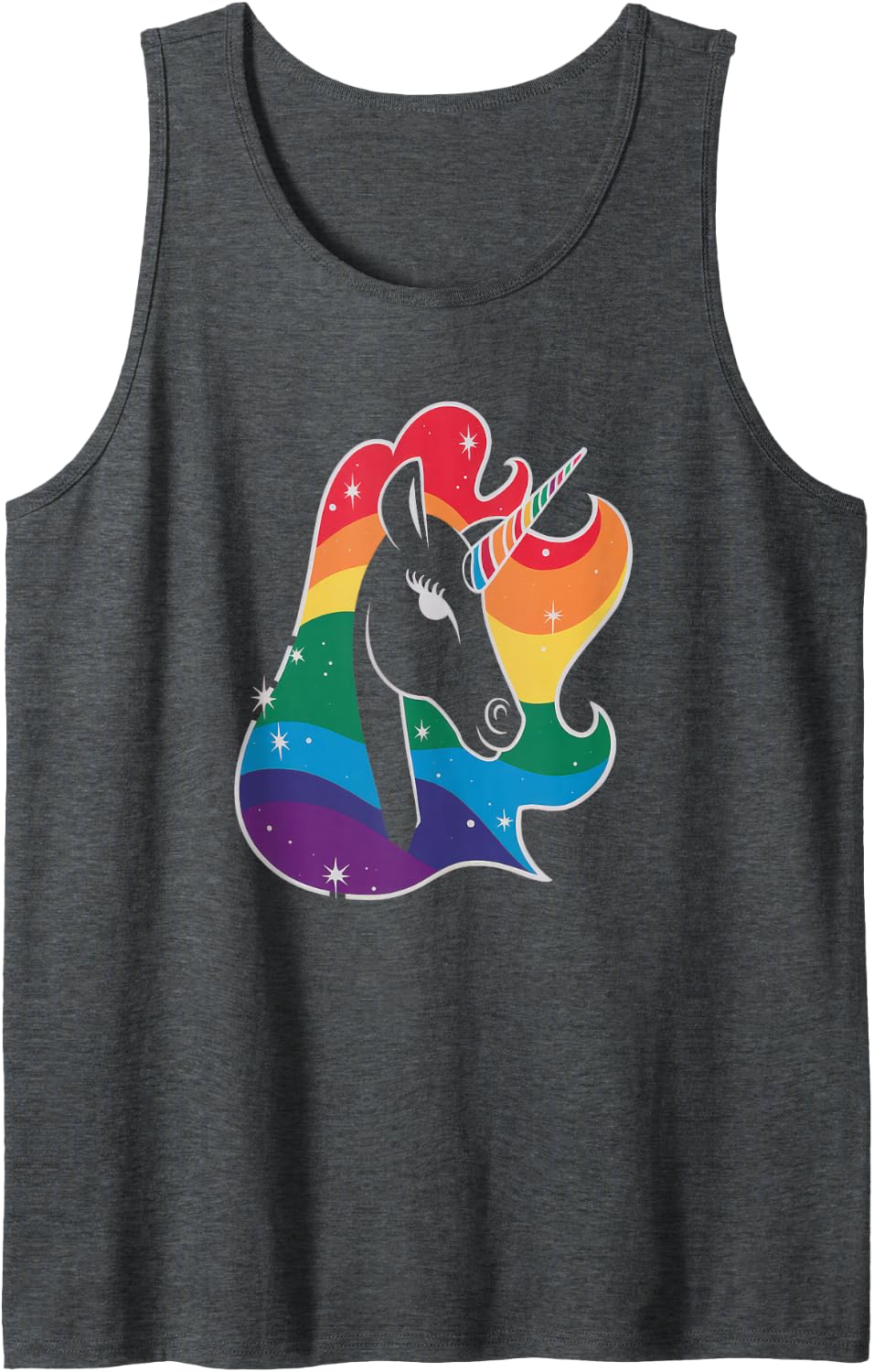LGBTQ Gift Equality Ally Lesbian Queer Unicorn Transgender Tank Top - Dark Heather Grey