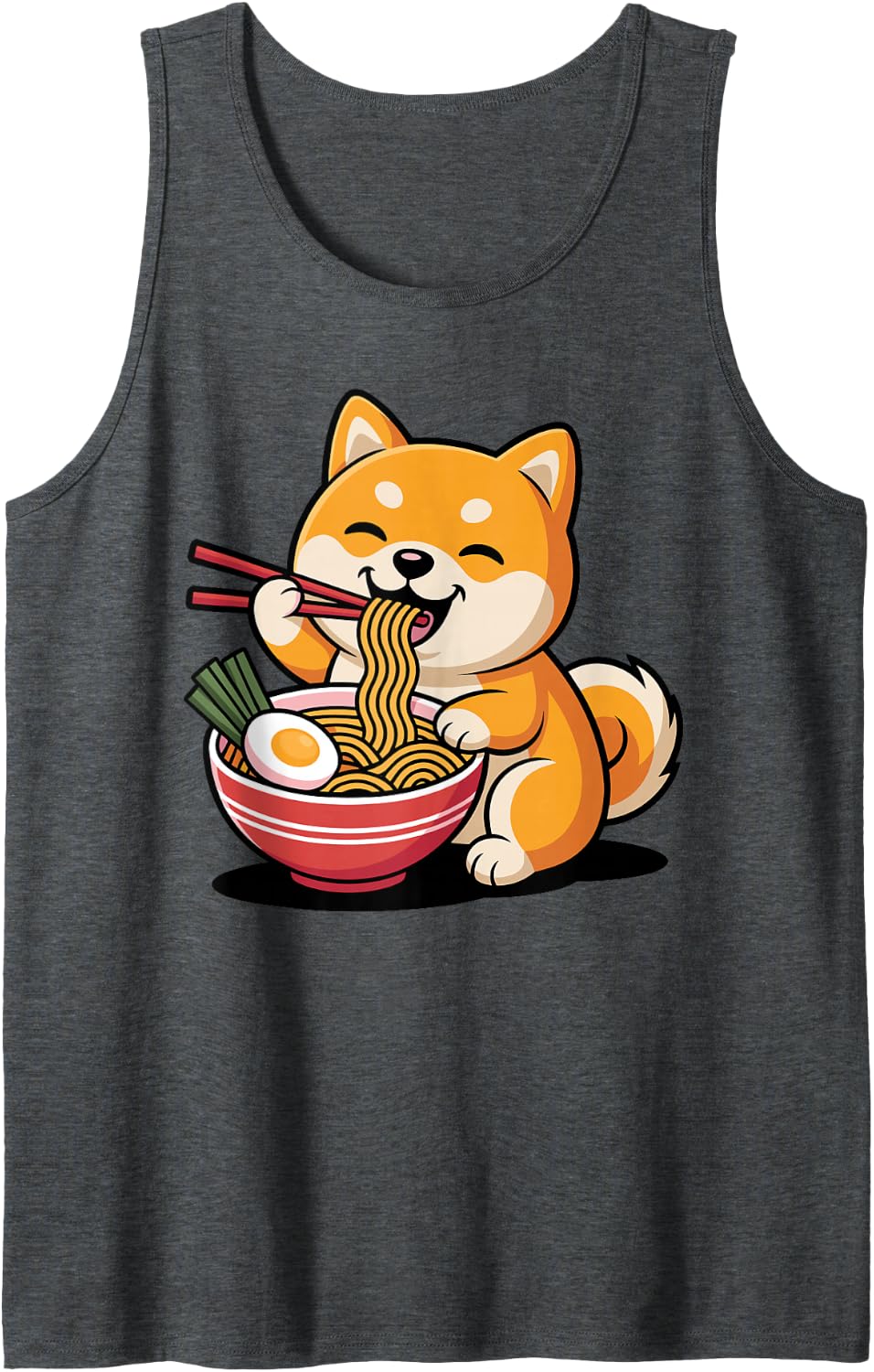 Funny Shiba Inu Design for Men Women Shiba Inu Dog Lovers Sleeveless Tank Top - Dark Heather Grey
