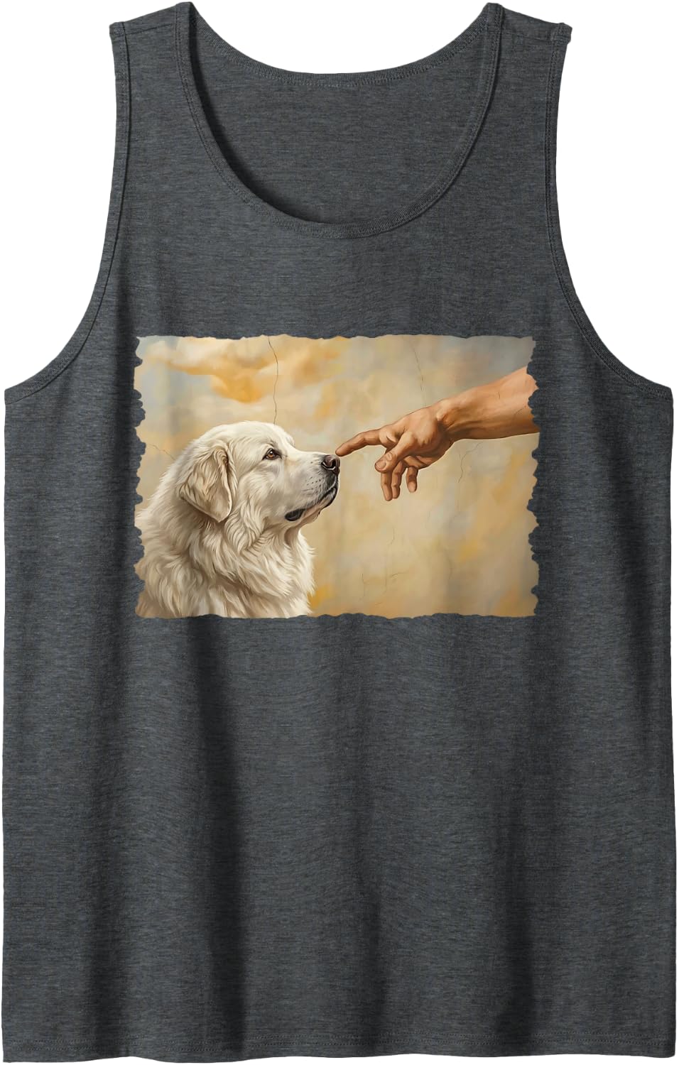 Great Pyrenees The Creation Sleeveless Tank Top - Dark Heather Grey